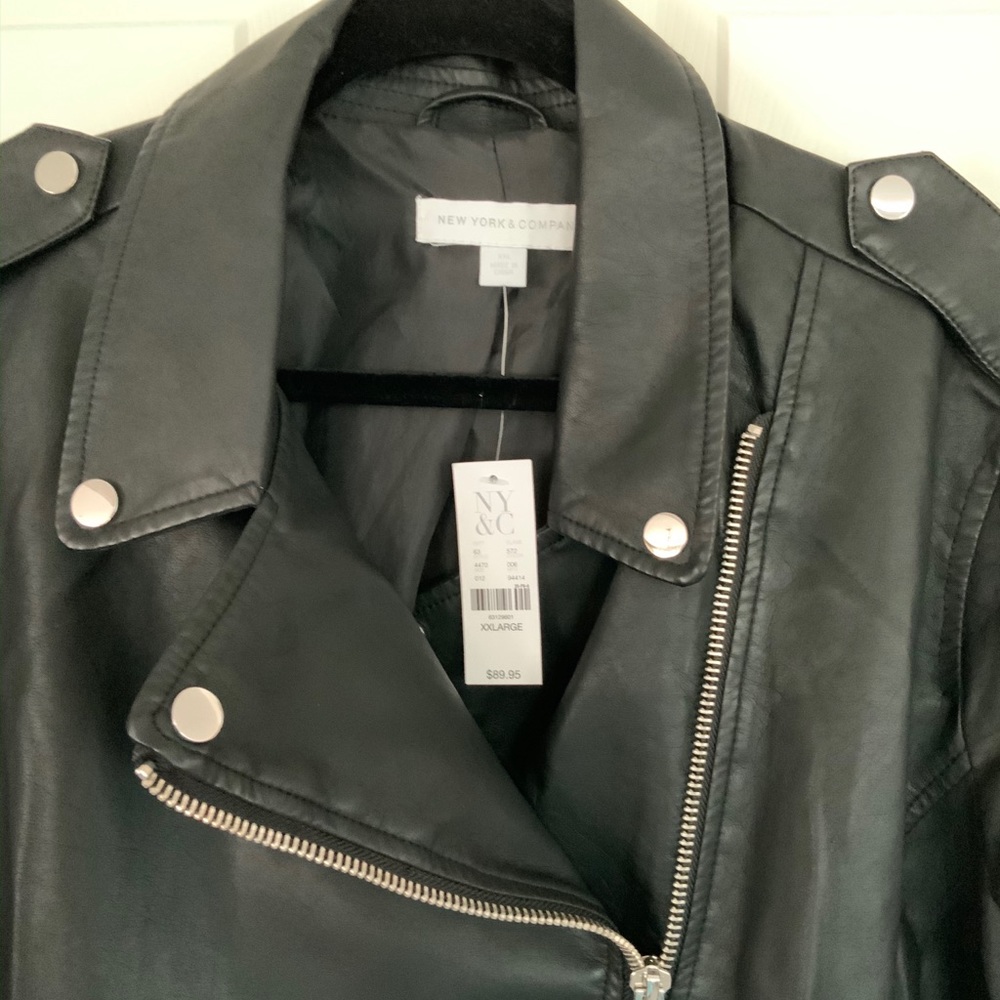 NWT New York & Co. Faux Leather Moto Jacket - Picture 2 of 3